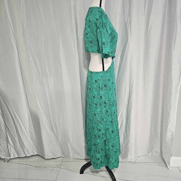 The Kooples Vibrant Green Floral Midi Dress - Picture 9 of 14